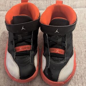 Jordan Kids Black, Red, and White Sneakers